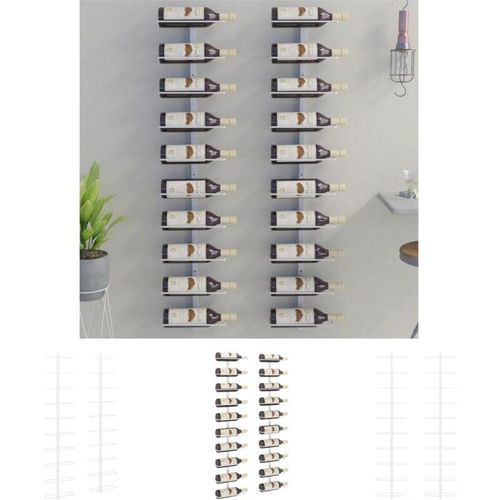 8721031560807 - Maison Exclusive - The Living Store Wand-Weinregale für 10 Flaschen 2 Stk Weiß Metall - Weinregale - Weiß 8721031560807 - Maison Exclusive - The Living Store Wand-Weinregale für 10 Flaschen 2 Stk Weiß Metall - Weinregale - Weiß