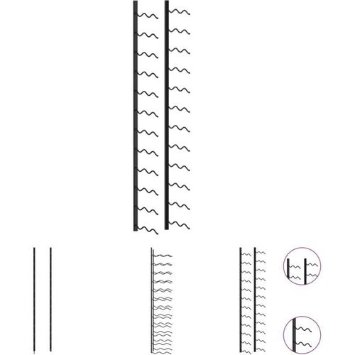 8721031561224 - Vidaxl - The Living Store Wand-Weinregal für 24 Flaschen Schwarz Eisen - Weinregale - Schwarz