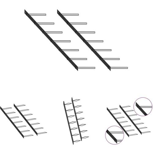8721031560944 - The Living Store Wand-Weinregale für 14 Flaschen 2 Stk Schwarz Metall - Weinregale - Schwarz 8721031560944 - The Living Store Wand-Weinregale für 14 Flaschen 2 Stk Schwarz Metall - Weinregale - Schwarz