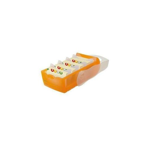 4012473998018 - Karteikasten CROCO 97 x 67 x 191 cm (B x H x T) DIN A8 quer 500 Karten Polypropylen orange transluzent 5 Stützplatten