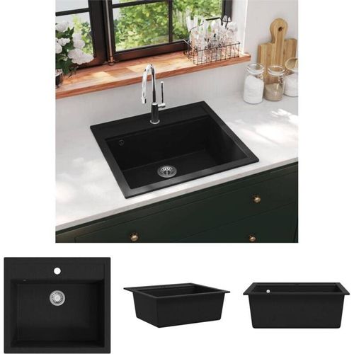 8721031204077 - The Living Store Granitspüle Einzelbecken Schwarz - Küchenspülen & Spülbecken - Schwarz 8721031204077 - The Living Store Granitspüle Einzelbecken Schwarz - Küchenspülen & Spülbecken - Schwarz