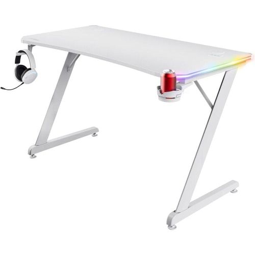 8713439253283 - GXT709W Luminus RGB Desk - White Gamer Tisch