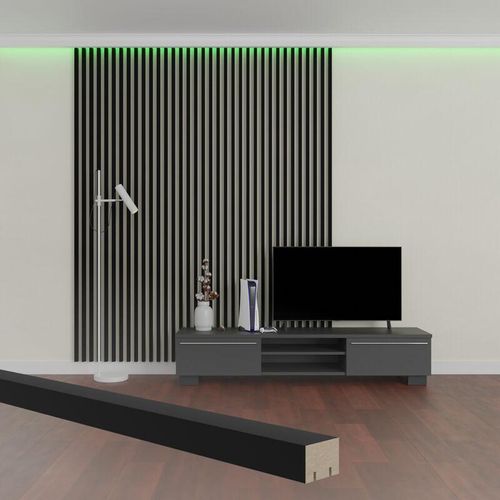 4255703118422 - Mdf Lamellen Black Edition 27 Meter - Holz Lamellenwand Raumteiler Wandverkleidung Milana (28x19 mm) Sticker Muster - Schwarz - Hexim 4255703118422 - Mdf Lamellen Black Edition 27 Meter - Holz Lamellenwand Raumteiler Wandverkleidung Milana (28x19 mm) Sticker Muster - Schwarz - Hexim
