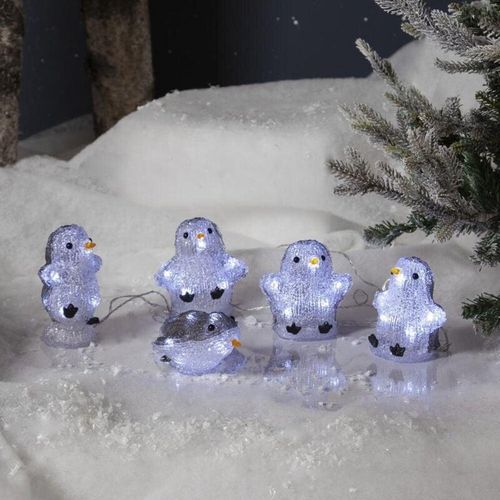 7391482059475 - Led Lichtobjekt Crystalo Pinguin in Grau 093W 25lm - grey - Star Trading