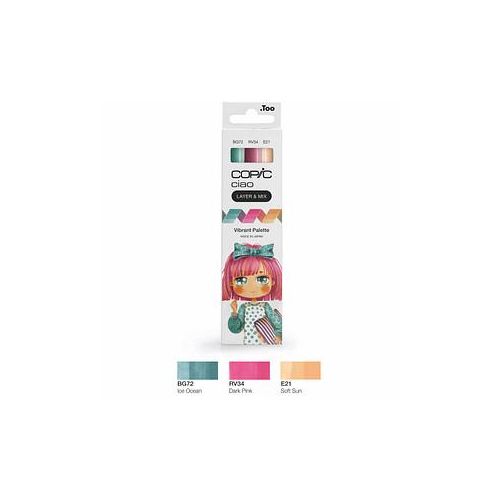 4013695266787 - COPIC Ciao Vibrant Palette Layoutmarker-Set farbsortiert 10 + 60 mm 4013695266787 COPIC 3 Stück