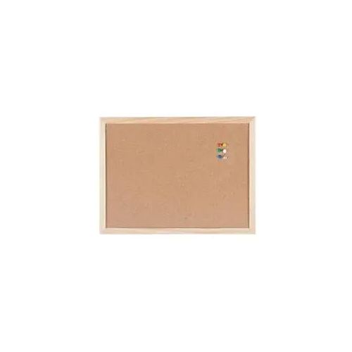 8717868083428 - Moderationstafel Nicht magnetisch Wandmontage Kork 40 (B) x 14 (T) x 30 (H) cm Holz Braun