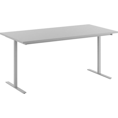 4061753263735 - Mehrzwecktisch DUO-T gerade Platte HxT 740 x 800 mm Breite 1600 mm lichtgrau silber