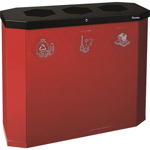 4031068195977 - Wertstoffsammler Sixco smart Volumen 3 x 45 l rubinrot 4031068195977 - Wertstoffsammler Sixco smart Volumen 3 x 45 l rubinrot