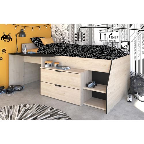 3480940292678 - Multifunktions Hochbett Milky 2 Industrial Style Eiche Jackson 3480940292678 - Multifunktions Hochbett Milky 2 Industrial Style Eiche Jackson