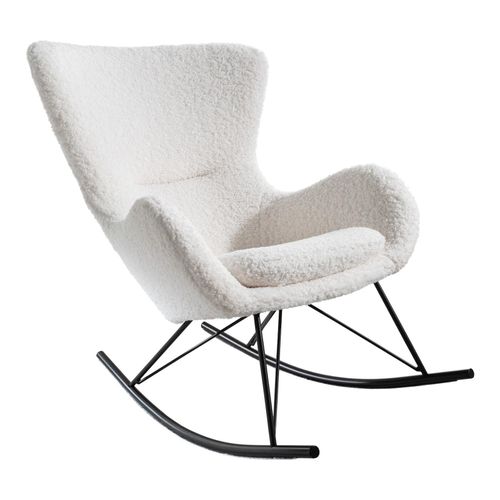 4251561903163 - riess-ambiente Schaukelstuhl SCANDINAVIA SWING - weiß Bouclé Sessel schwarz Metall Wippmechanik 4251561903163 - riess-ambiente Schaukelstuhl SCANDINAVIA SWING - weiß Bouclé Sessel schwarz Metall Wippmechanik