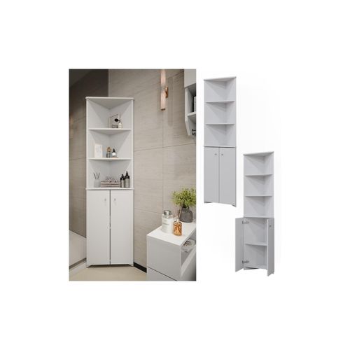 4066731410965 - Badschrank Fynn Weiß 515 x 175 cm Eckschrank mit 2 Türen Vicco 4066731410965 - Badschrank Fynn Weiß 515 x 175 cm Eckschrank mit 2 Türen Vicco