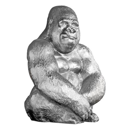4251561907222 - riess-ambiente Gorillafigur KONG 40cm silber handmade Metall Skulptur Deko 4251561907222 - riess-ambiente Gorillafigur KONG 40cm silber handmade Metall Skulptur Deko