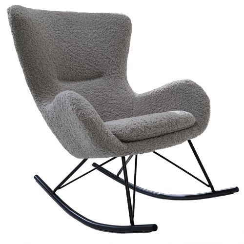 4251561903064 - riess-ambiente Schaukelstuhl SCANDINAVIA SWING - hellgrau Bouclé Sessel schwarz Metall Wippmechanik 4251561903064 - riess-ambiente Schaukelstuhl SCANDINAVIA SWING - hellgrau Bouclé Sessel schwarz Metall Wippmechanik