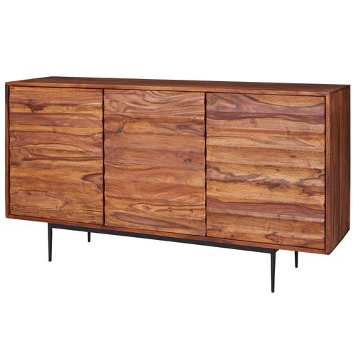 4250950287211 - Sideboard FB51424 Sheesham Massivholz 150x81x41 cm Landhaus Kommode Design Anrichte Groß Hoher Kommodenschrank mit 3 Türen Holz Massiv