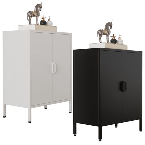 4051814436000 - Stahl Kommode Sideboard mit Drehtüren Maße ca H 80 x B 60 x T 35 cm - Flokas S 4051814436000 - Stahl Kommode Sideboard mit Drehtüren Maße ca H 80 x B 60 x T 35 cm - Flokas S