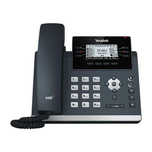 6938818304826 - SIP-T42U - VoIP-Telefon mit Rufnummernanzeige - fünfwegig Anruffunktion - SIP SIP v2 SRTP - 12 Leitungen - Classic Gray (SIP-T42U)