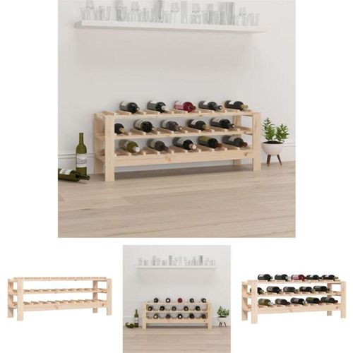 8721032098880 - The Living Store Weinregal 1095x30x42 cm Massivholz Kiefer - Weinregale - Braun
