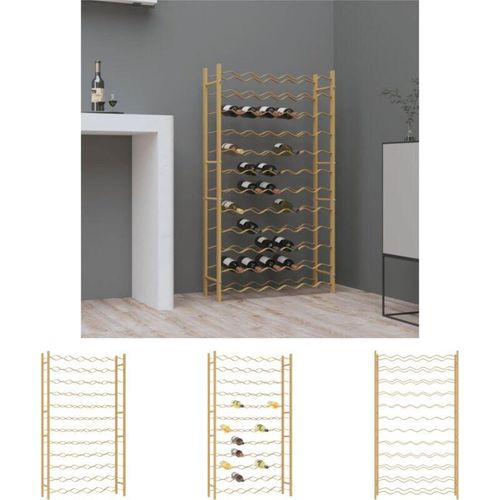 8721194157081 - Weinregal für 72 Flaschen Golden Metall - Weinregale - Gold - The Living Store