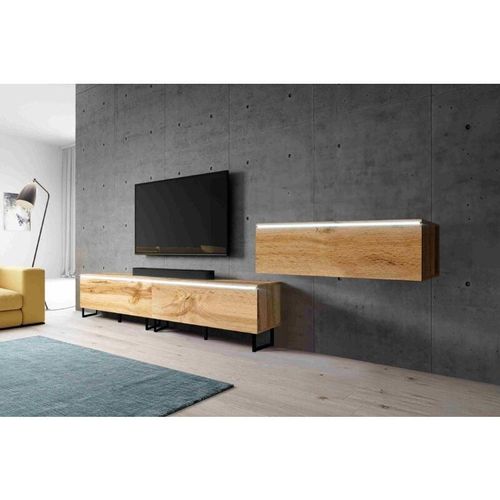 5905351297923 - TV-Kommode bargo iii 300 cm (3x100cm) Lowboard mit Stellllfüße und ohne led Wotan - Furnix