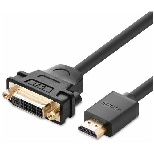 6957303821365 - Kabel Adapterkabel dvi 24 + 5 Pin (weiblich) - hdmi (männlich) 22 cm Video Kabel Digital Kabel schwarz - Ugreen