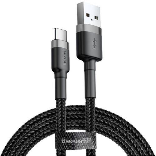 6953156278202 - Basetech - Baseus Cafule Ladekabel strapazierfähiges Nylonkabel usb   usb-c QC30 3A 1M schwarz-grau