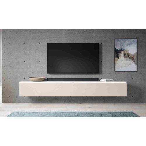 5906601404320 - TV-Kommode bargo 200 cm (2x100cm) Lowboard mit LED-Beleuchtung Beige - Furnix