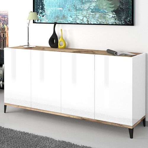 8054117993542 - Ahd Amazing Home Design - Sideboard 160x40cm 4 Türen Küche Eingang Wohnzimmer Audrey Wood