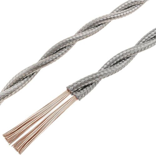 8434185384754 - Silbergraues geflochtenes Retro-Elektrokabel 2x075 mm 25 m - Cablemarkt