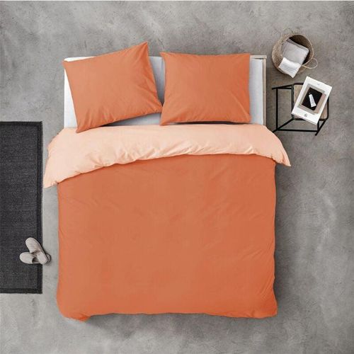 8719023591830 - Bestlivings - Bettwäsche 2-tlg - Baumwolle 155x220cm + 80x80cm Set ( Terracotta   White ) Bettbezug Schlafkomfort Bettgarnitur mit Reißverschluss