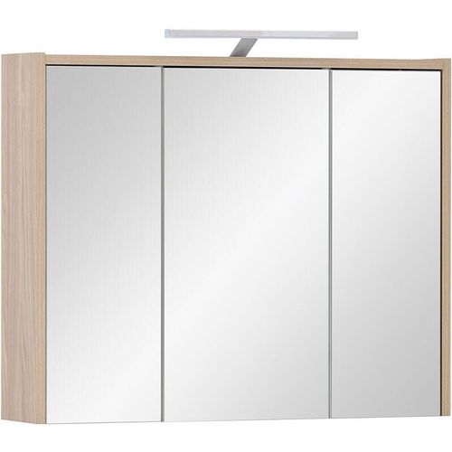 4066075151081 - Badezimmer Spiegelschrank 745cm breit Eiche hell ESPOO-80