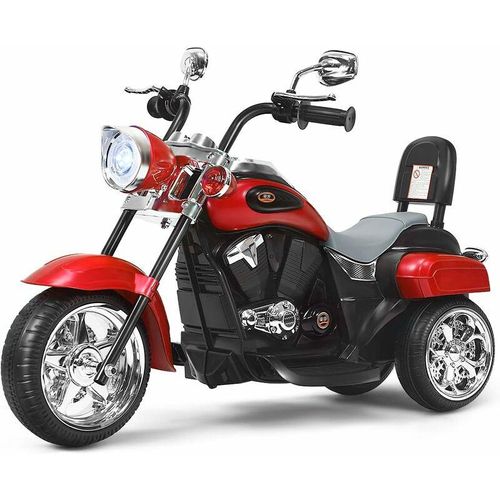 0661706104388 - 6V Elektro Motorrad mit verstellbaren Scheinwerfer Dreirad Kindermotorrad mit Sound und Hupe Elektromotorrad 25-3 km h für Kinder ab 3 Jahren Rot