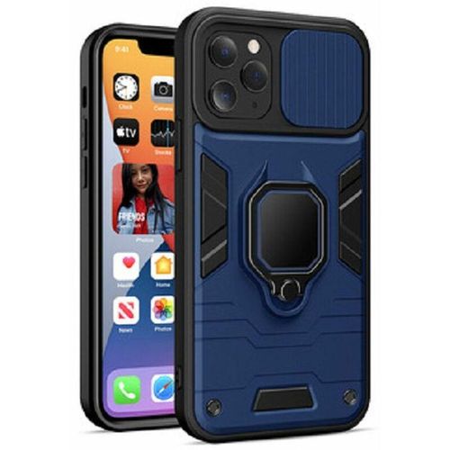 4251810883932 - Markenlos - Handy Hülle mit Kameraschutz Panzerhülle Stoßfest Bumper Cover Outdoor Hülle mit Ring Magnet Halter kompatibel mit iPhone 13 Pro blau