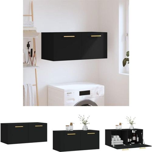 8721032274635 - Vidaxl - The Living Store Wandschrank Schwarz 80x365x35 cm Holzwerkstoff - Aufbewahrungsschränke & Schließfächer - Schwarz 8721032274635 - Vidaxl - The Living Store Wandschrank Schwarz 80x365x35 cm Holzwerkstoff - Aufbewahrungsschränke & Schließfächer - Schwarz