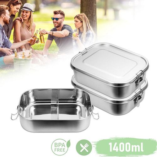 9363092329444 - 800-1400ml Brotdose ohne Plastik bpa frei brotdose edelstahl Edelstahl Lunchbox1400ml - Tolletour