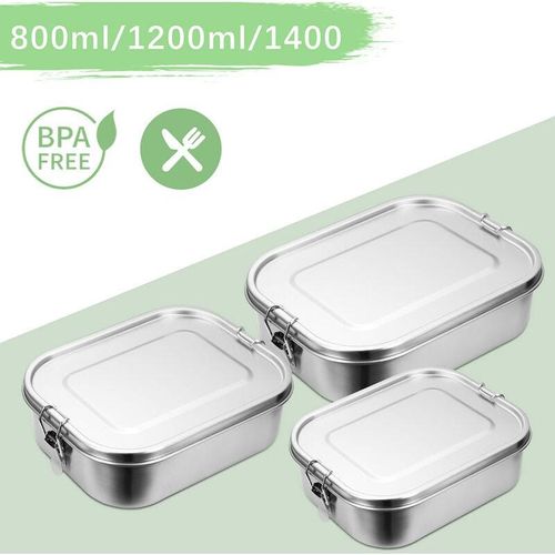 9475631449718 - Wolketon - vingo 800+1200+1400ml Brotdose ohne Plastik bpa frei brotdose edelstahl Edelstahl Lunchbox