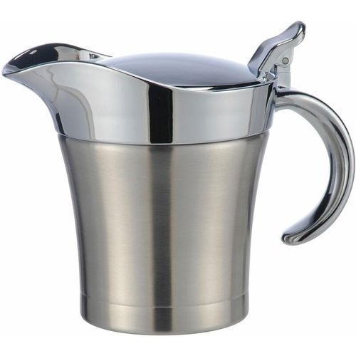 4260700656884 - Spetebo - Thermo Sauciere aus Edelstahl - 400 ml - Doppelwandige Servierkanne mit Deckel