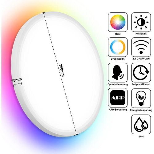 9364303886053 - SWANEW 24W Smart LED Deckenleuchte mit RGB-Bluetooth für Flur Treppenleuchte Superslim dimmbar