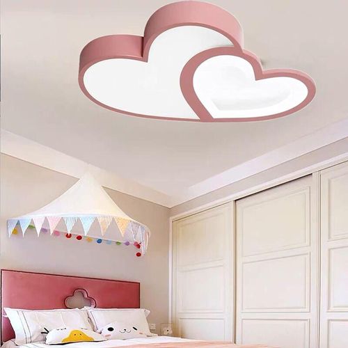 0764901991149 - Gojoy - led Cartoon Deckenleuchte Kinder Schlafzimmer Deckenleuchte Herz Deckenleuchte Dimmbare Deckenlampe mit Fernbedienung (Rosa) [Energieklasse