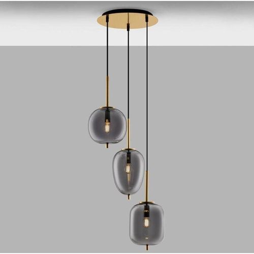 5212017445520 - Pendelleuchte Lato in Schwarz-transparent und Gold E27 - black - Nova Luce