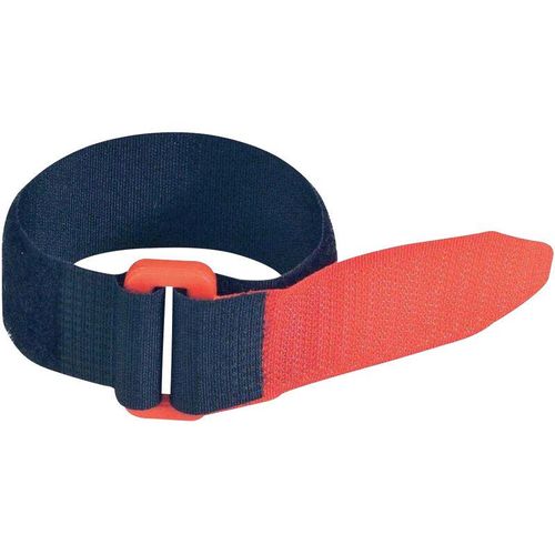 7640108880147 - F101-25-195-5 Klettband mit Gurt Haft- und Flauschteil (l x b) 195 mm x 25 mm Schwarz Rot - Fastech