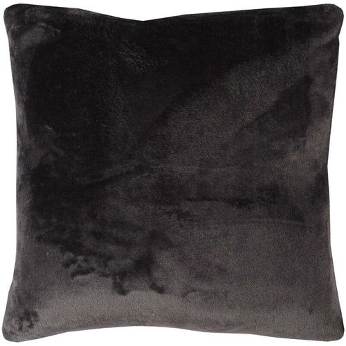 4059222264819 - Kissenhülle Kuschel Celina in der Größe 45 x 45cm - Schwarz - Kissenbezug mit Reißverschluss - Schwarz