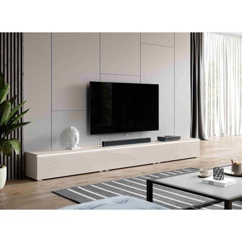 5906601404351 - TV-Kommode bargo 300 cm (3x100cm) TV-Schrank mit LED-Beleuchtung Beige - Furnix