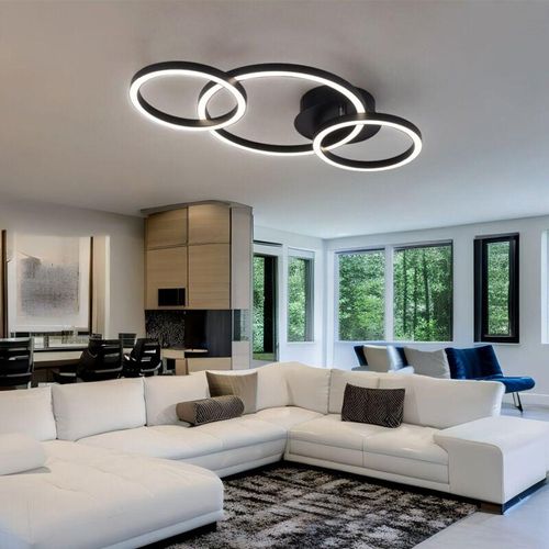9007371505197 - - Design Deckenleuchte Deckenlampe Wohnzimmerlampe 3 Ringe Metall Acryl 760 Lumen 24 Watt led 3000 Kelvin LxBxH 55 x 30 x 7 cm