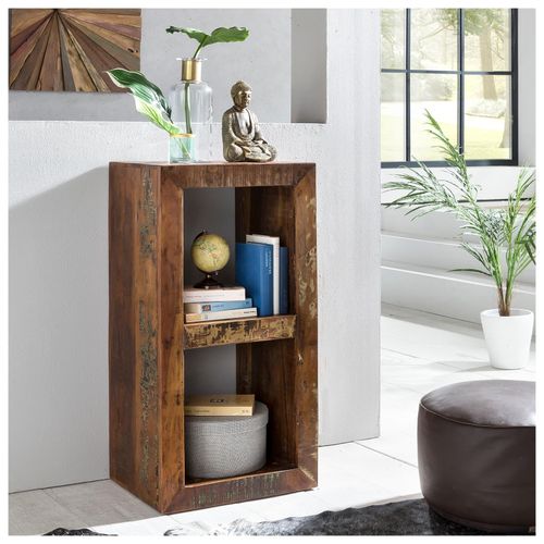 4251745763538 - Holzregal EWA Rustikales Standregal Cube-Form Vintage-Shabby-Look 2 Innenräume recyceltes Mango-Massivholz 4251745763538 - Holzregal EWA Rustikales Standregal Cube-Form Vintage-Shabby-Look 2 Innenräume recyceltes Mango-Massivholz
