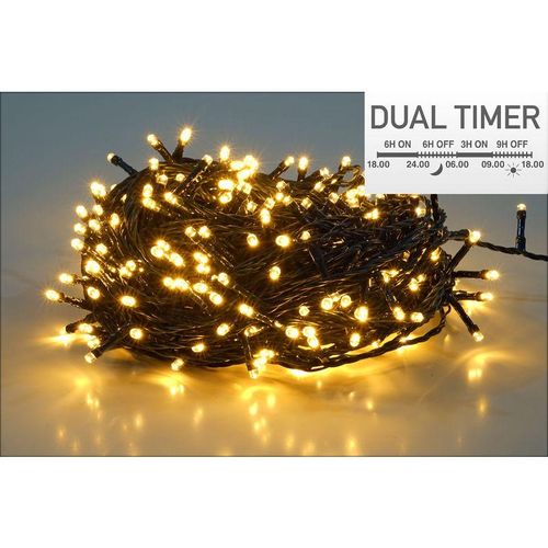 4260461475434 - Spetebo - led Lichterkette mit Dual Timer und 8 Funktionen - 40 led warm weiß - Deko Garten Beleuchtung Batterie für Außen