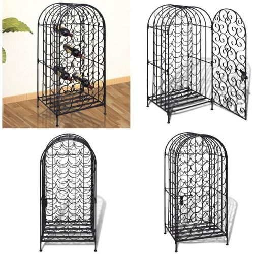 8721114756523 - Vidaxl - Flaschenregal für 35 Flaschen Metall - Weinregal - Weinregale - Home & Living - Schwarz