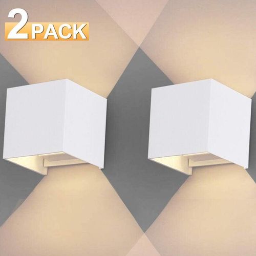 9784297954444 - Swanew - 2 Pcs 7W Applique murale led mur lumière Up Down intérieur mur lampe moderne en aluminium appareils déclairage pour le salon chambre salle