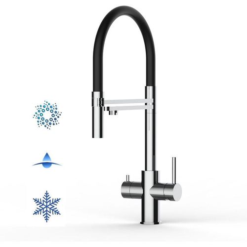 8055765121592 - 5 Wege Wasserhahn Edelstahl Massiv Kuechenarmatur mit Schwarz 360 schwenkbarem Auslauf und abnehmbare 2 strahl Handbrause - Edelstahl Hochglanz 8055765121592 - 5 Wege Wasserhahn Edelstahl Massiv Kuechenarmatur mit Schwarz 360 schwenkbarem Auslauf und abnehmbare 2 strahl Handbrause - Edelstahl Hochglanz