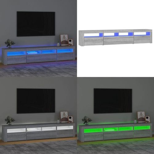 8721114405339 - Vidaxl - TV-Schrank mit LED-Leuchten Grau Sonoma 210x35x40 cm - TV-Schrank - TV-Schränke - Home & Living - Grau 8721114405339 - Vidaxl - TV-Schrank mit LED-Leuchten Grau Sonoma 210x35x40 cm - TV-Schrank - TV-Schränke - Home & Living - Grau