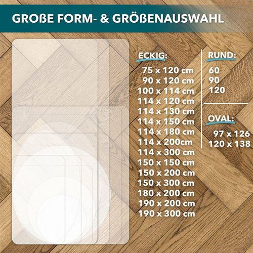 4251041625684 - Floordirekt - Bodenschutzmatte Für Hartböden Polycarbonat 75 x 120 cm Transparent Rechteckig - Transparent